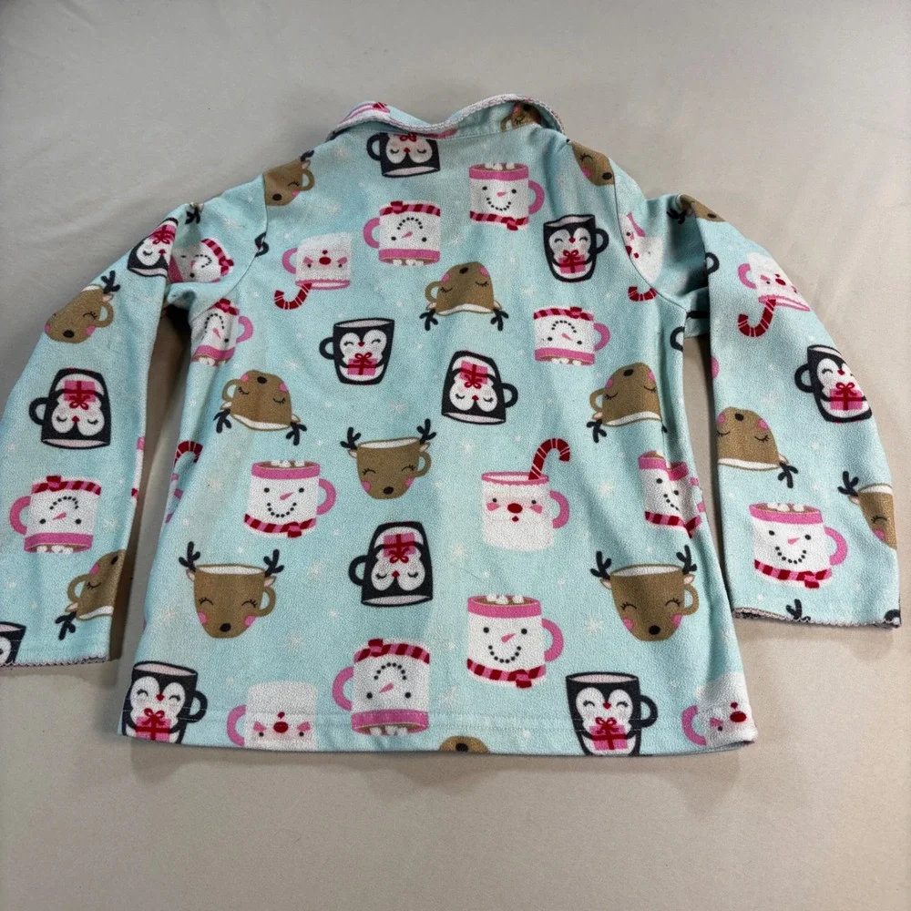 Carters‎ Just One You Girls Fleece Pajama Set Holiday Drinks Blue Winter 5T